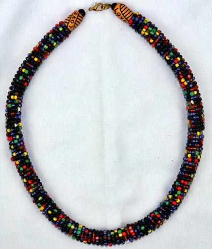 Beaded necklace handcrafted, made in, and imported from Senegal.