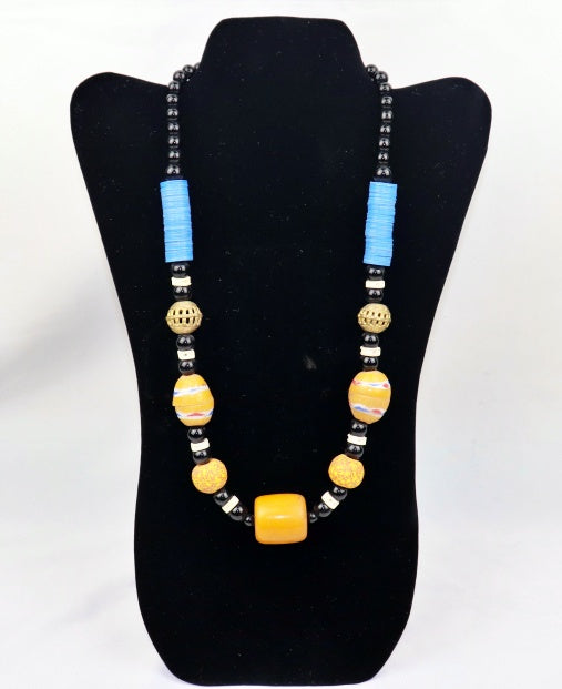 Stone & bead necklace handcrafted, made in, and imported from Senegal.