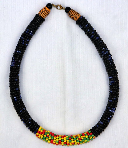 Beaded necklace handcrafted, made in, and imported from Senegal.