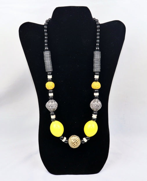 Stone & bead necklace handcrafted, made in, and imported from Senegal.