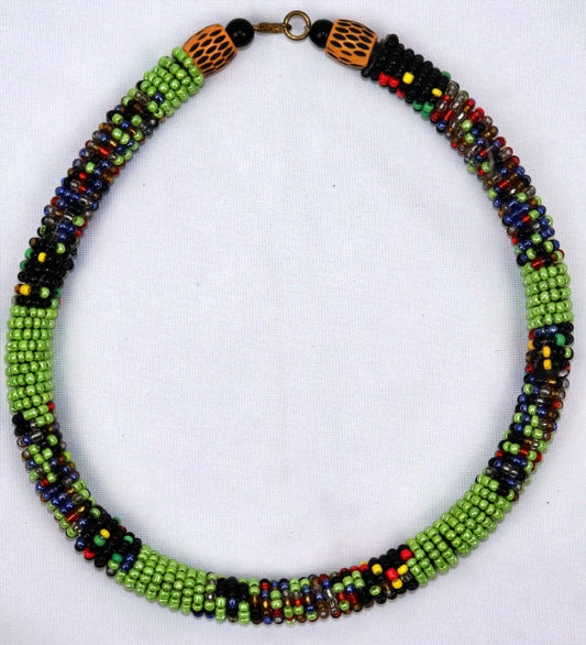 Beaded necklace handcrafted, made in, and imported from Senegal.