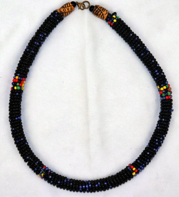 Beaded necklace handcrafted, made in, and imported from Senegal.